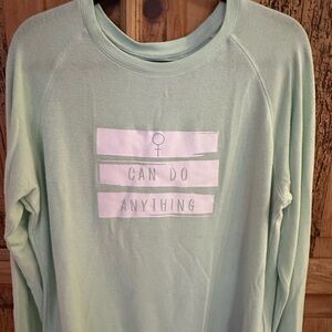 Peace Love World Mint Green Crew Neck Sweater M/L